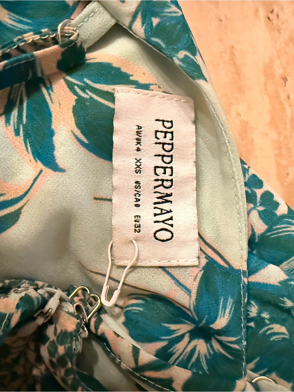 Peppermayo Aqua & Teal Floral Strapless Midi Dress - Picture 2 of 4